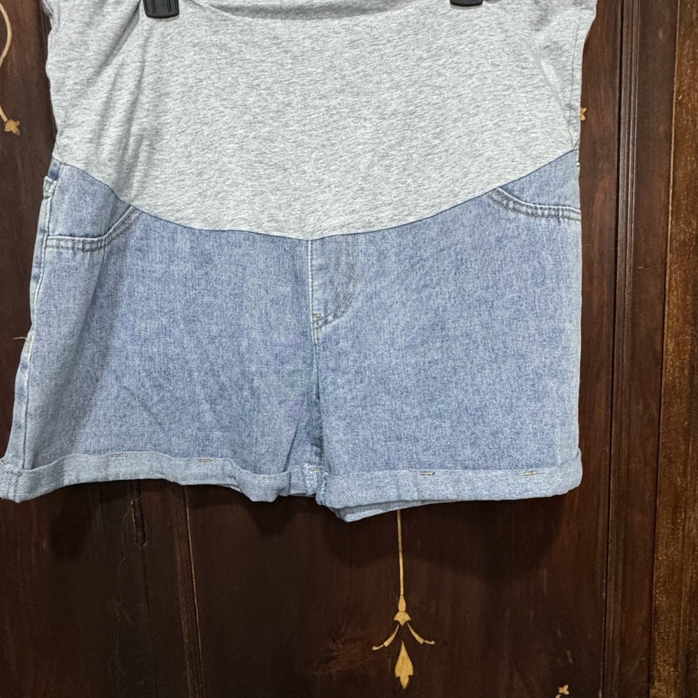Maternity Gray and Blue Women's Shorts